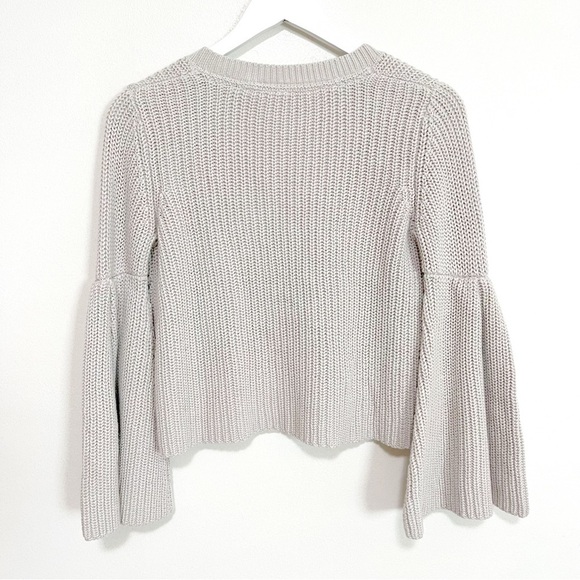 BOGO! Free People Damsel Cropped Cotton Bell Sleeve Pullover Knit Sweater - Picture 6 of 10